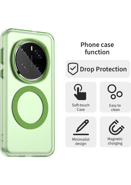 Honor Magic7 Pro 5g Kılıfı Magsafe Pc+Tpu+Pet Düşmeye Karşı Telefon Kılıfı ile Uyumlu-Yeşil (Yurt Dışından) fırsatları