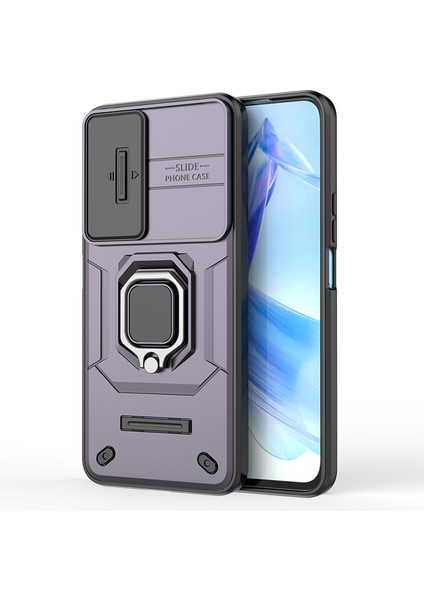 Honor 90 Lite 5G/X50I 5g Kılıf Pc+Tpu Kayar Kamera Kapağı Telefon Kılıfı Kickstand Ile-Mor (Yurt Dışından) modelleri
