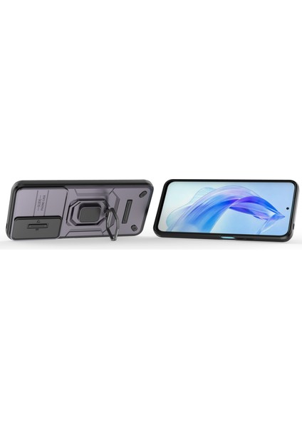 Honor 90 Lite 5G/X50I 5g Kılıf Pc+Tpu Kayar Kamera Kapağı Telefon Kılıfı Kickstand Ile-Mor (Yurt Dışından) fırsatları