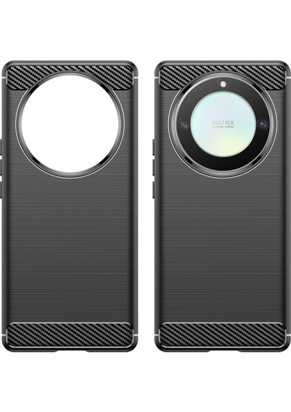 Honor Magic5 Lite 5G/X40 5G/X9A 5g Telefon Kılıfı, Karbon Fiber Doku Fırçalanmış Tpu Koruyucu Kılıf-Siyah (Yurt Dışından) modelleri
