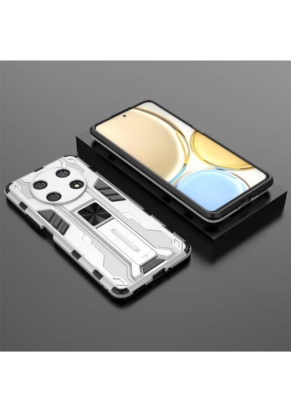 Honor X30/X9 5g/magic 4 Lite 5g Darbeye Dayanıklı Yumuşak Tpu Sert Pc Cep Telefonu Kılıfı Kabuğu ve Ayaklık-Gümüş (Yurt Dışından) indirimleri