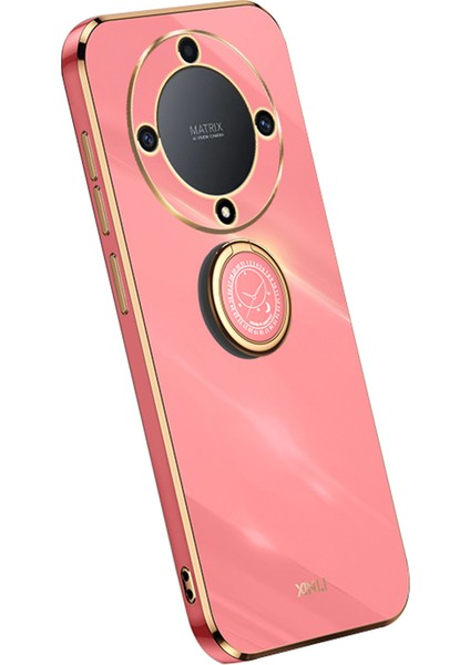 Xınlı For Honor Magic5 Lite 5G/X9A 5g Halkalı Kickstand Elektrokaplama Telefon Kılıfı Tpu Telefon Kılıfı-Kırmızı (Yurt Dışından)