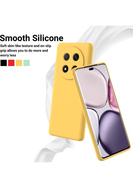 Honor Magic7 Lite 5G/X9C 5G/X60 Pro 5g Kılıf Sıvı Silikon Telefon Arka Kapağı El Kayışı Ile-Sarı (Yurt Dışından) modelleri
