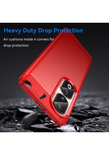 Honor 90 Pro Karbon Fiber Dokulu Telefon Kılıfı Yumuşak Tpu Fırçalanmış Düşmeye Lı Kılıf-Kırmızı (Yurt Dışından) fırsatları