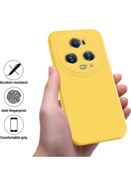 Honor Magic5 Pro Için Bilek Askısı Telefon Kılıfı, Sıvı Silikon Yumuşak Astarlı Kabuk Darbeye Dayanıklı Telefon Kılıfı-Sarı (Yurt Dışından) modelleri