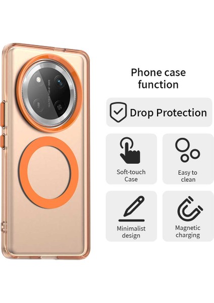 Honor X60 Pro 5g Kılıfı Magsafe Pc+Tpu+Pet Düşmeye Karşı Telefon Kılıfı ile Uyumlu-Turuncu (Yurt Dışından) fiyatları