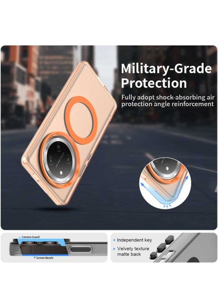 Honor X60 Pro 5g Kılıfı Magsafe Pc+Tpu+Pet Düşmeye Karşı Telefon Kılıfı ile Uyumlu-Turuncu (Yurt Dışından) modelleri