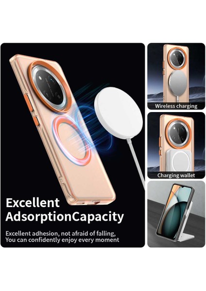 Honor X60 Pro 5g Kılıfı Magsafe Pc+Tpu+Pet Düşmeye Karşı Telefon Kılıfı ile Uyumlu-Turuncu (Yurt Dışından) fırsatları