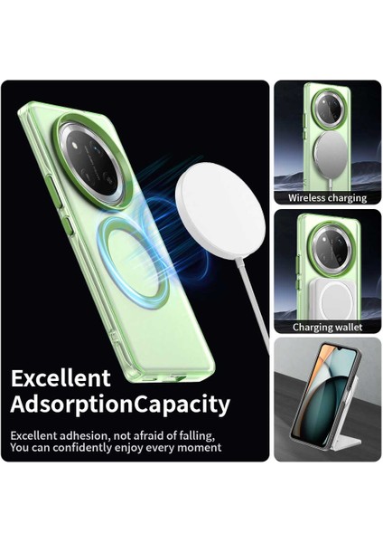 Honor X60 Pro 5g Kılıfı Magsafe Pc+Tpu+Pet Düşmeye Karşı Telefon Kılıfı ile Uyumlu-Yeşil (Yurt Dışından) fırsatları