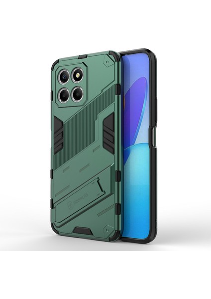 Honor X8 5g Için Kickstand Telefon Kılıfı, Sert Pc + Yumuşak Tpu Düşmeye Karşı Hibrit Koruyucu Kılıf-Yeşil (Yurt Dışından)