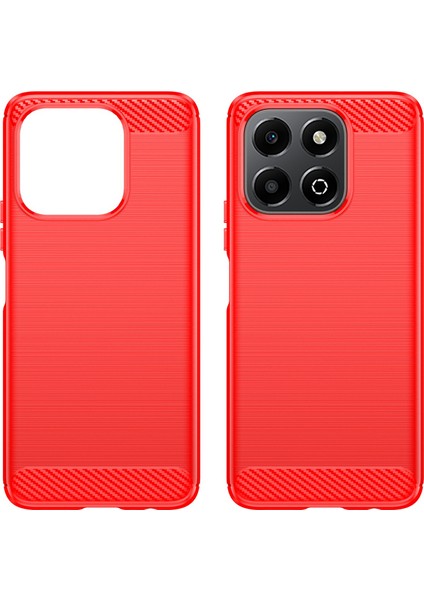 Honor X6B 4g Kılıf Karbon Fiber Doku Tpu Fırçalanmış Telefon Kılıfı-Kırmızı (Yurt Dışından) fiyatları
