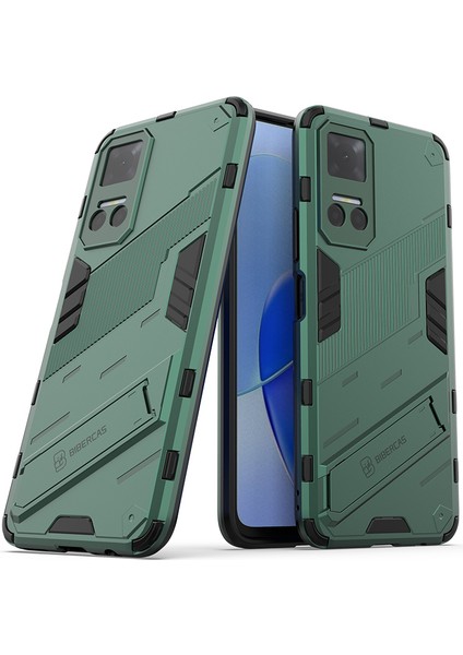 Honor PLAY6T 5g Pc+Tpu Kılıf Cep Telefonu Koruyucu Kickstand Ile-Yeşil (Yurt Dışından)