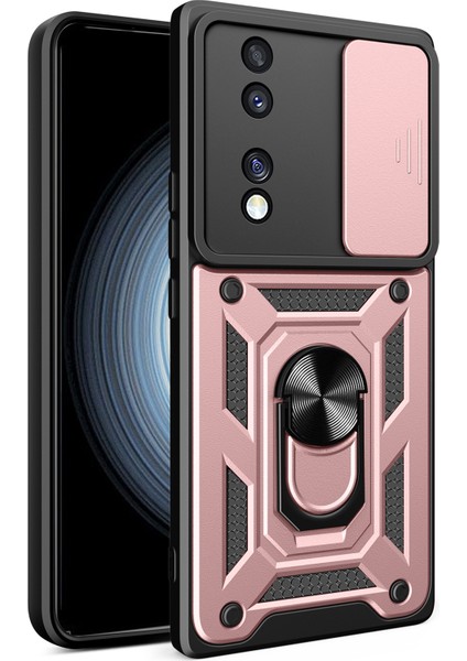 Honor 70 5g Telefon Kickstand Kılıfı Sürgülü Kamera Lens Koruma Pc+Tpu Kapak-Gül Altını (Yurt Dışından)