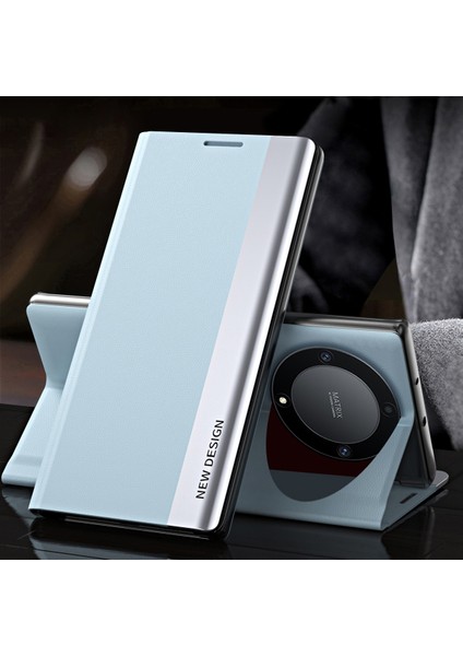 Honor X9A 5g/magic5 Lite 5g Elektrokaplama Pu Deri Flip Stand Telefon Kılıfı Telefon Kılıfı-Bebek Mavisi (Yurt Dışından) indirimleri