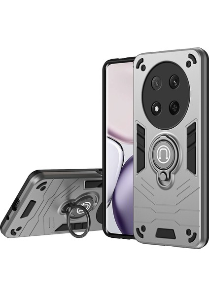 Honor X9C 5g/magic7 Lite 5g Kılıf Sürgülü Camshield Kickstand Pc+Tpu Telefon Kılıfı-Gri (Yurt Dışından)
