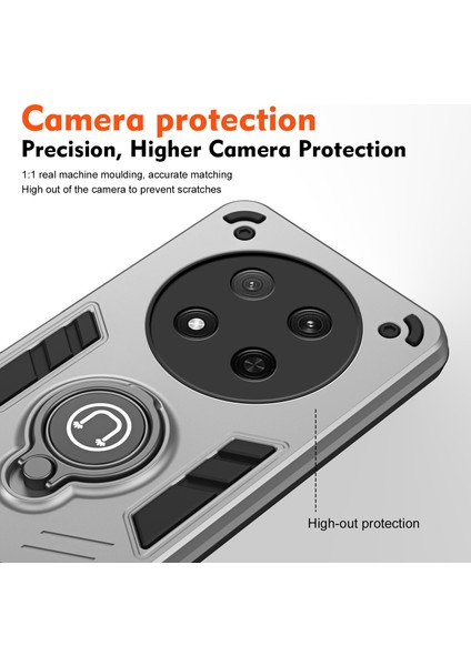 Honor X9C 5g/magic7 Lite 5g Kılıf Sürgülü Camshield Kickstand Pc+Tpu Telefon Kılıfı-Gri (Yurt Dışından) modelleri