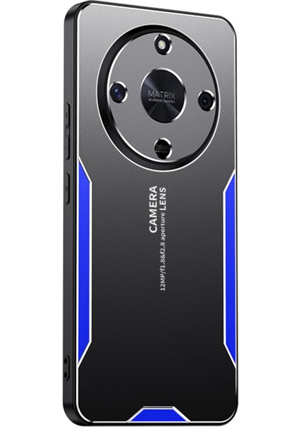 Honor X9B 5g/magic6 Lite 5g Cep Telefonu Kılıfı Mat Alüminyum Alaşım+Tpu+Pc Parmak Izi Önleyici Arka Kabuk-Mavi (Yurt Dışından)