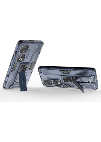 Honor 90 Pro Darbeye Dayanıklı Telefon Kılıfı Kickstand Sert Pc + Yumuşak Tpu Koruyucu Kılıf-Mavi (Yurt Dışından) fiyatları