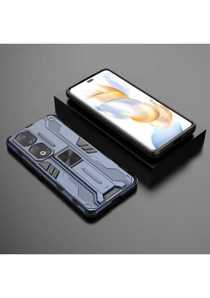 Honor 90 Pro Darbeye Dayanıklı Telefon Kılıfı Kickstand Sert Pc + Yumuşak Tpu Koruyucu Kılıf-Mavi (Yurt Dışından) modelleri