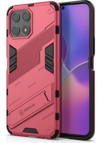 Honor X30I Için Düşmeye Karşı Destekli Ayak Fonksiyonlu Kombo Pc+Tpu Kılıf Çift Katmanlı Koruyucu Cep Telefonu Kabuğu-Gül (Yurt Dışından)