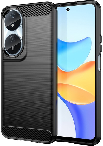 Honor X7B 4g/honor 90 Akıllı Tpu Kılıf Telefon Kapağı Karbon Fiber Doku-Siyah (Yurt Dışından)