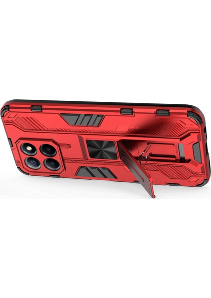 Honor X8 5g Kickstand Telefon Kılıfı Düşmeye Karşı Sert Pc Yumuşak Tpu Darbeye Dayanıklı Kapak-Kırmızı (Yurt Dışından) fiyatları