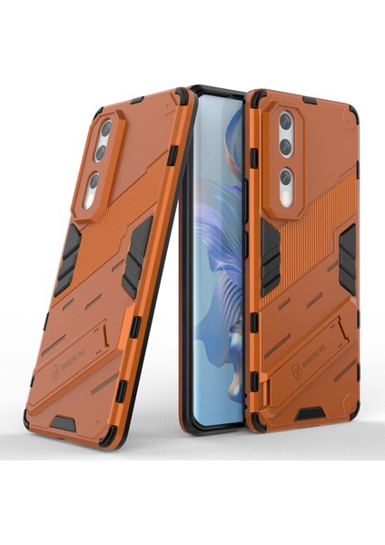 Honor 80 Pro 5g Için Düşmeye Dayanıklı Korumalı Kickstand Telefon Kılıfı, Sert Pc Yumuşak Tpu Hibrit Kılıf-Turuncu (Yurt Dışından) modelleri