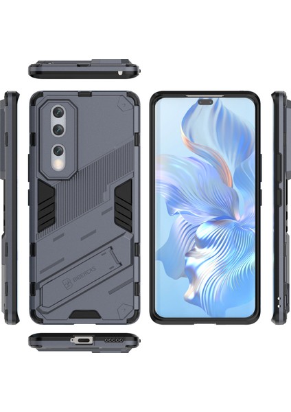 Honor 80 Pro 5g Için Düşmeye Lı Kickstand Telefon Kılıfı, Sert Pc Yumuşak Tpu Hibrit Kılıf-Gri (Yurt Dışından) fiyatları