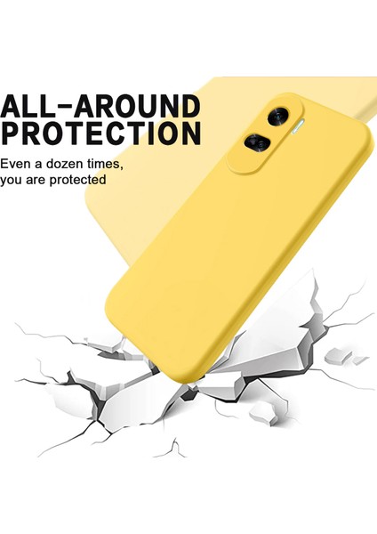 Honor 90 Lite 5G/X50I 5g Sıvı Silikon Telefon Kılıfı Yumuşak Astarlı Darbeye Dayanıklı Kılıf Kayışlı-Sarı (Yurt Dışından) fırsatları