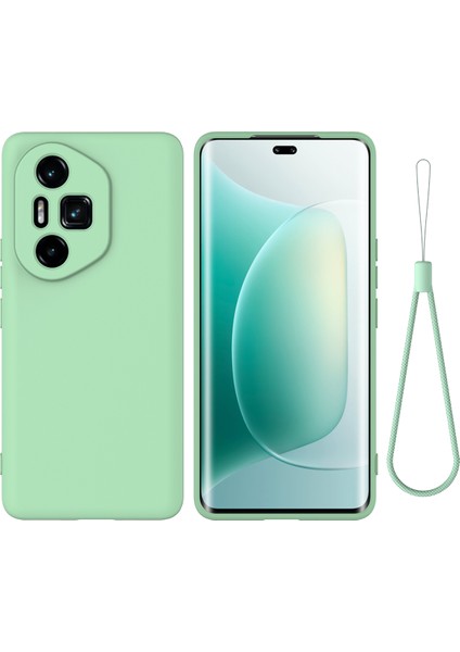 Honor 300 Ultra/honor 300 Pro Kılıf Sıvı Silikon Telefon Arka Kapağı El Kayışı Ile-Yeşil (Yurt Dışından)