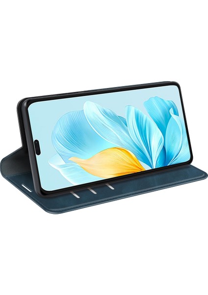 Honor 200 Lite Kart Yuvaları Kılıfı Cilt Dokunuşlu Deri Kapaklı Telefon Kılıfı-Mavi (Yurt Dışından) modelleri