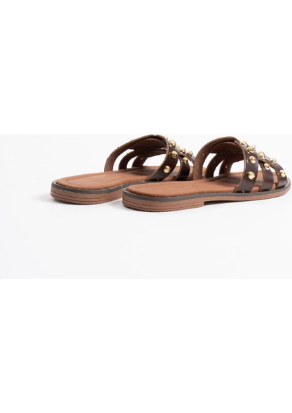 Loose Acı Kahve Hakiki Deri Terlik modelleri