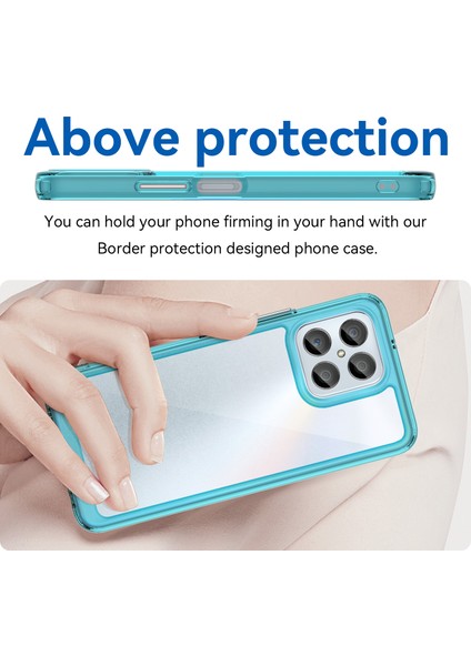 Honor 70 Lite 5g/play 30 5g/x8 5g/x6 4G/PLAY6C 4G/X8A 4G/X6S 4g Için Telefon Kılıfı, Tpu+Akrilik Şeffaf Arka Kapak-Şeffaf Mavi (Yurt Dışından) fırsatları