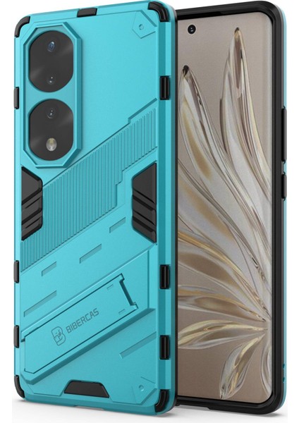 Honor 70 Pro 5g Darbe Emici Düşmeye Dayanıklı Tpu+Pc Kılıfı Ayaklık Çizilmez Cep Telefonu Kılıfı-Bebek Mavisi (Yurt Dışından)