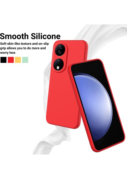 Honor Play 50 Plus 5G/X7B 4g/90 Akıllı Sıvı Silikon Kılıf Kayışlı Çizilmez Kapak-Kırmızı (Yurt Dışından) fiyatları