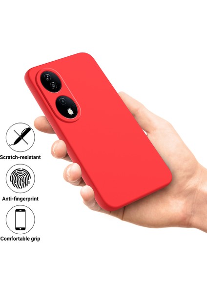 Honor Play 50 Plus 5G/X7B 4g/90 Akıllı Sıvı Silikon Kılıf Kayışlı Çizilmez Kapak-Kırmızı (Yurt Dışından) modelleri