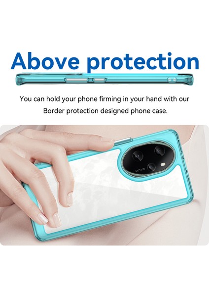 Honor 100 Pro 5g Kılıf Renkli Çerçeve Tpu+Akrilik Telefon Kılıfı-Şeffaf Mavi (Yurt Dışından) fırsatları