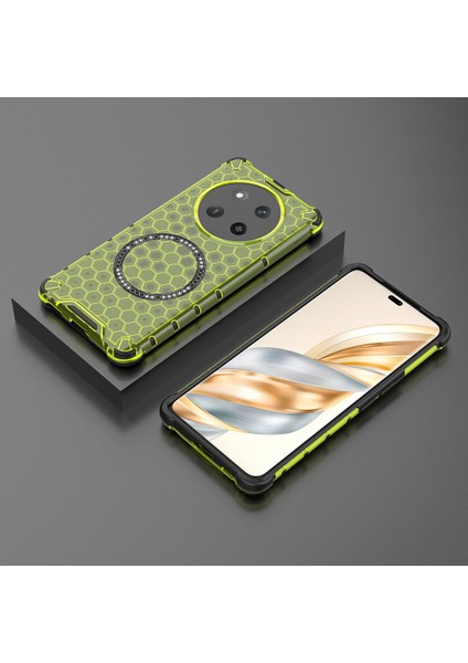 Honor X60 Pro 5g Kılıfı Magsafe Honeycomb Tasarım Tpu+Pc Telefon Kılıfı-Yeşil ile Uyumlu (Yurt Dışından) fırsatları