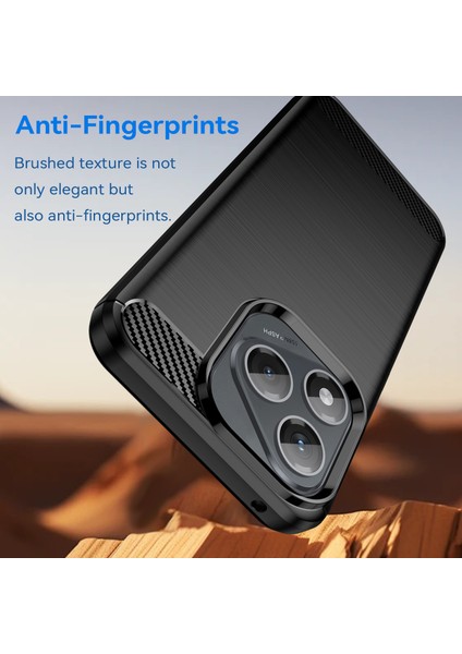 Honor 400 LITE/X70I Kılıf Koruyucu Telefon Kılıfı Karbon Fiber Doku Fırçalanmış-Siyah (Yurt Dışından) modelleri