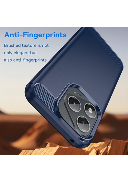 Honor 400 LITE/X70I Kılıf Koruyucu Telefon Kılıfı Karbon Fiber Doku Fırçalanmış-Mavi (Yurt Dışından) modelleri
