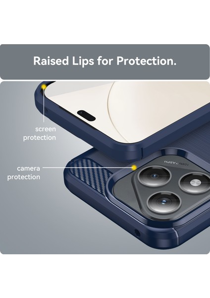 Honor 400 LITE/X70I Kılıf Koruyucu Telefon Kılıfı Karbon Fiber Doku Fırçalanmış-Mavi (Yurt Dışından) indirimleri