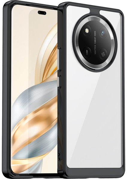 Honor X9C 5g/magic7 Lite 5G/X60 Pro 5g Kılıf Tpu+Akrilik Koruyucu Şeffaf Telefon Kılıfı-Siyah (Yurt Dışından)