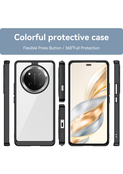 Honor X9C 5g/magic7 Lite 5G/X60 Pro 5g Kılıf Tpu+Akrilik Koruyucu Şeffaf Telefon Kılıfı-Siyah (Yurt Dışından) fiyatları