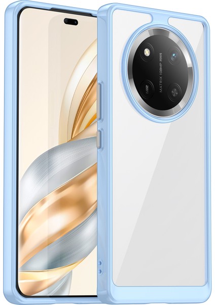 Honor X9C 5g/magic7 Lite 5G/X60 Pro 5g Kılıf Tpu+Akrilik Koruyucu Şeffaf Telefon Kılıfı-Mavi (Yurt Dışından)