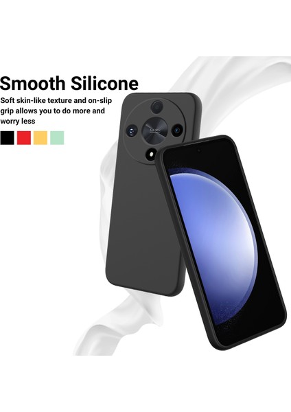 Honor Magic6 Lite 5G/X9B 5g Kılıf Parmak Izi Önleyici Sıvı Silikon Yumuşak Astar Akıllı Telefon Kılıfı-Siyah (Yurt Dışından) fırsatları