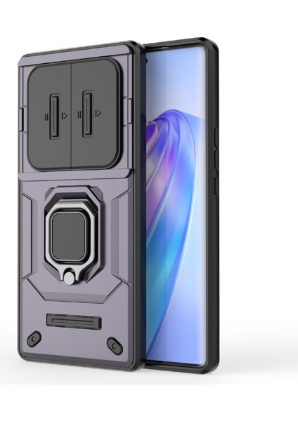 Honor X40 5G/X9A 5g/magic5 Lite 5g Kılıf Telefon Ayaklık Kapağı Sürgülü Lens Koruyucu-Mor (Yurt Dışından) fiyatları