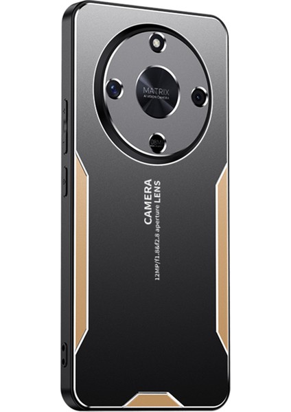 Honor X9B 5g/magic6 Lite 5g Cep Telefonu Kılıfı Mat Alüminyum Alaşım + Tpu + Pc Parmak Izi Önleyici Arka Kabuk-Altın (Yurt Dışından)