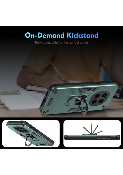Honor Magic7 Pro 5g Kılıf Pc+Tpu Drop Defend Telefon Kılıfı Halkalı Ayaklık-Yeşil (Yurt Dışından) fiyatları