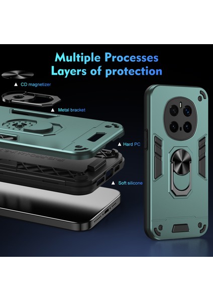 Honor Magic7 Pro 5g Kılıf Pc+Tpu Drop Defend Telefon Kılıfı Halkalı Ayaklık-Yeşil (Yurt Dışından) fırsatları