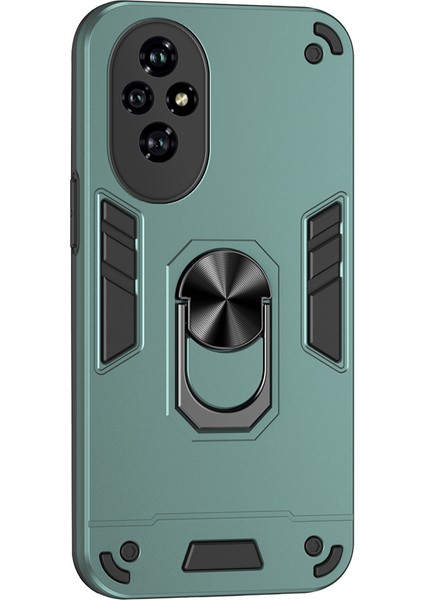 Honor 200 5g Kılıf Pc+Tpu Drop Defend Telefon Kılıfı Halkalı Ayaklık-Yeşil (Yurt Dışından)